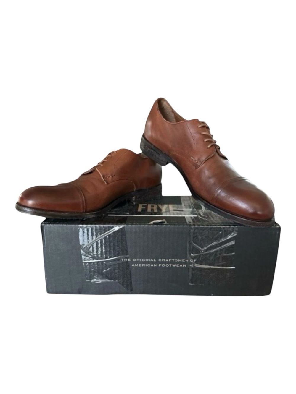 Frye Grant Cap Toe Tan Leather Oxford Dress Shoes Men's Size 9D